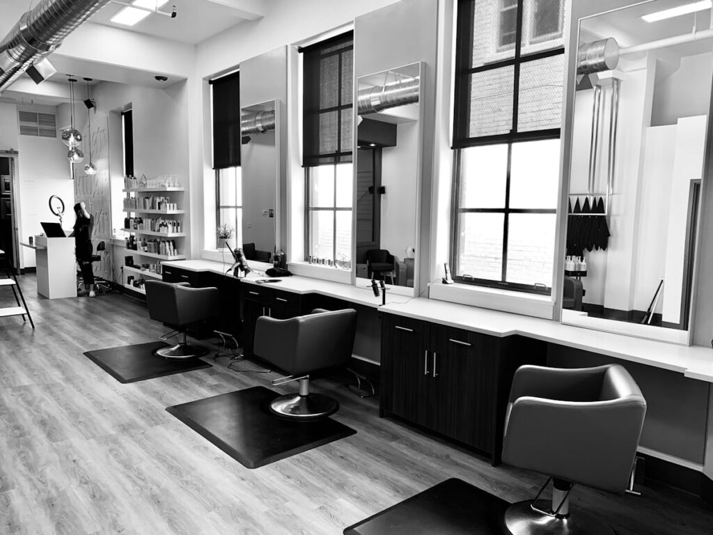 Interior of The Beauty Loft, an upscale beauty salon in Bucharest